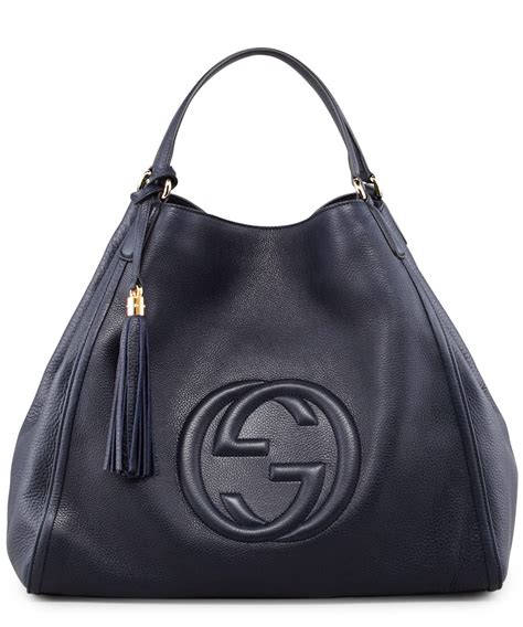 buy gucci oval shaped navy blue & gray purse|gucci leather handbags.